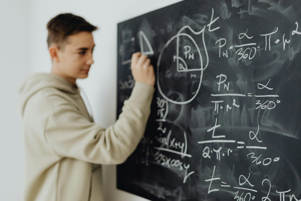 Student learning mathematics with a tutor.